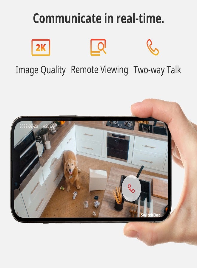 SwitchBot Security Indoor Camera 2K - Pan/Tilt Cam 3MP for Baby Pet Monitor, 2.4G Wi-Fi Plug-in, Night Vision, 2 Way Audio, 360 Motion Tracking, Privacy Mode, Works with Alexa, Cloud & SD Storage 256G - Image 5